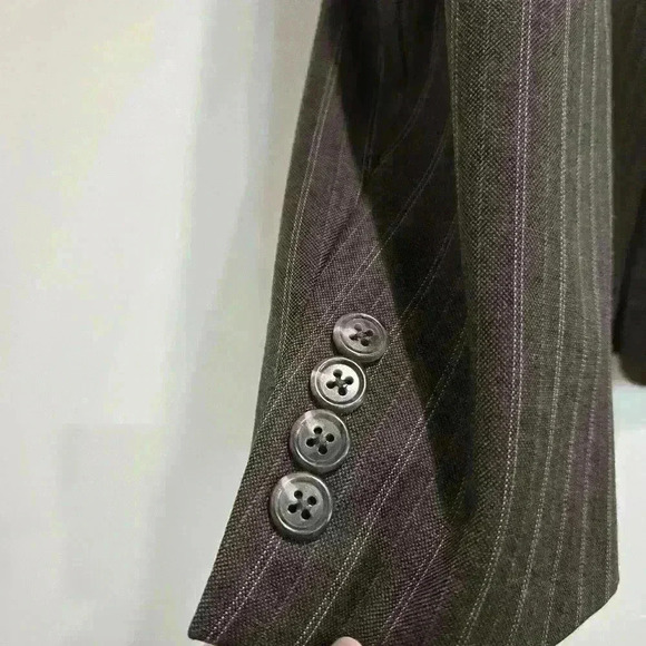 Hickey Freeman Vintage Men's 44R Jacket Sport Coat Wool Cashmere Brown Pinstripe - Picture 7 of 16